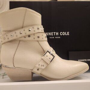 Kenneth Cole NY "Cheyenne" Leather Studded Booties. NIB. Size 6.5